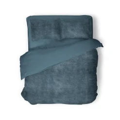 Eleganzzz Dekbedovertrek Flanel Fleece - steel blue 200x200/220cm< Slapen