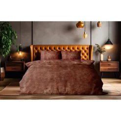 Eleganzzz Dekbedovertrek Flanel Fleece - rose brown 240x200/220cm|