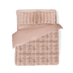 Eleganzzz Dekbedovertrek Bubble Pom Pom Rabbit Fur - pink 240x200/220cm| Discount