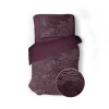 Eleganzzz Dekbedovertrek 3D Embossed Velvet Wave - bordeaux 140x200/220cm|