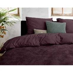Eleganzzz Dekbedovertrek 3D Embossed Velvet Wave - bordeaux 140x200/220cm|
