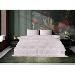 Eleganzzz Dekbedovertrek Jacquard Teddy Pluche - baby pink 200x200/220cm|