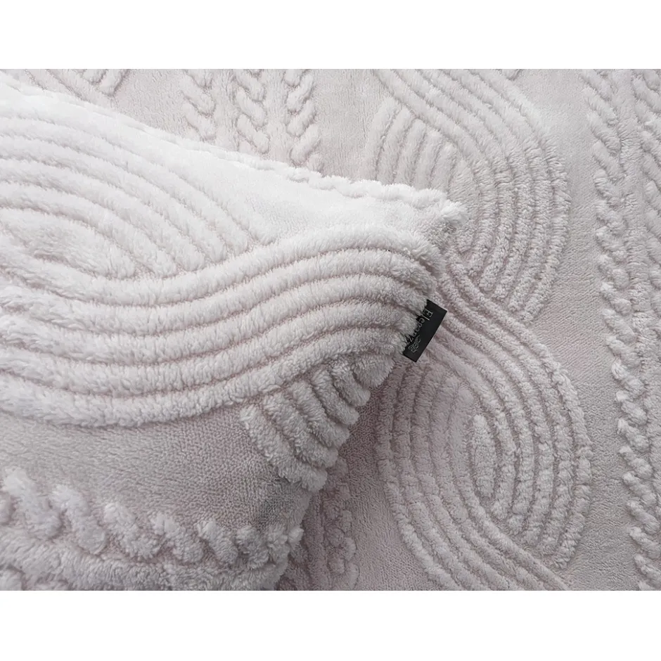 Eleganzzz Dekbedovertrek Jacquard Teddy Pluche - baby pink 200x200/220cm|