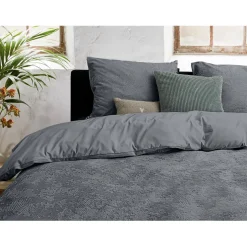 Eleganzzz Dekbedovertrek 3D Embossed Velvet Wave - dark grey 200x200/220cm| Hot