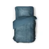 Eleganzzz Dekbedovertrek Flanel Fleece - steel blue 140x200/220cm| Clearance
