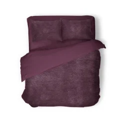 Eleganzzz Dekbedovertrek Flanel Fleece - bordeaux 240x200/220cm| Outlet