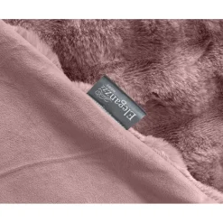 Eleganzzz Dekbedovertrek Shiny Bubble Pom Pom Flanel Fleece - old rose 140x200/220cm| Outlet