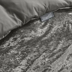Eleganzzz Dekbedovertrek Crushed Velvet - dark grey 200x200/220cm< Slapen