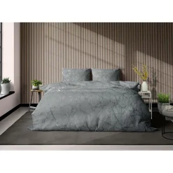 Eleganzzz Dekbedovertrek Marbel Foil Velvet - grey 140x200/220cm< Slapen