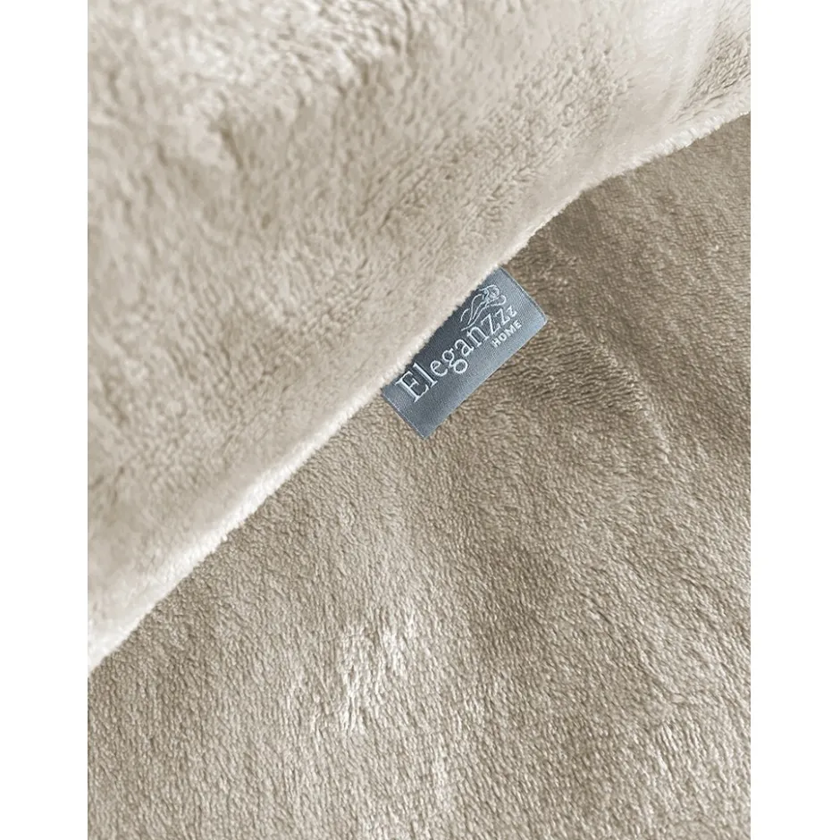 Eleganzzz Dekbedovertrek Flanel Fleece - beige 240x200/220cm< Slapen