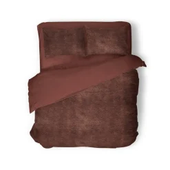 Eleganzzz Dekbedovertrek Flanel Fleece - rose brown 200x200/220cm| New