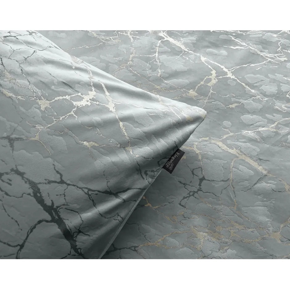 Eleganzzz Dekbedovertrek Marbel Foil Velvet - grey 200x200/220cm| Discount