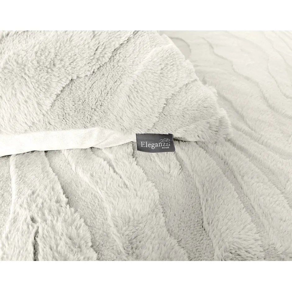 Eleganzzz Dekbedovertrek Jacquard Rabbit Fur - off white 240x200/220cm< Slapen