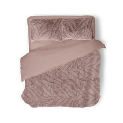Eleganzzz Dekbedovertrek Jacquard Rabbit Fur - pink 240x200/220cm< Slapen