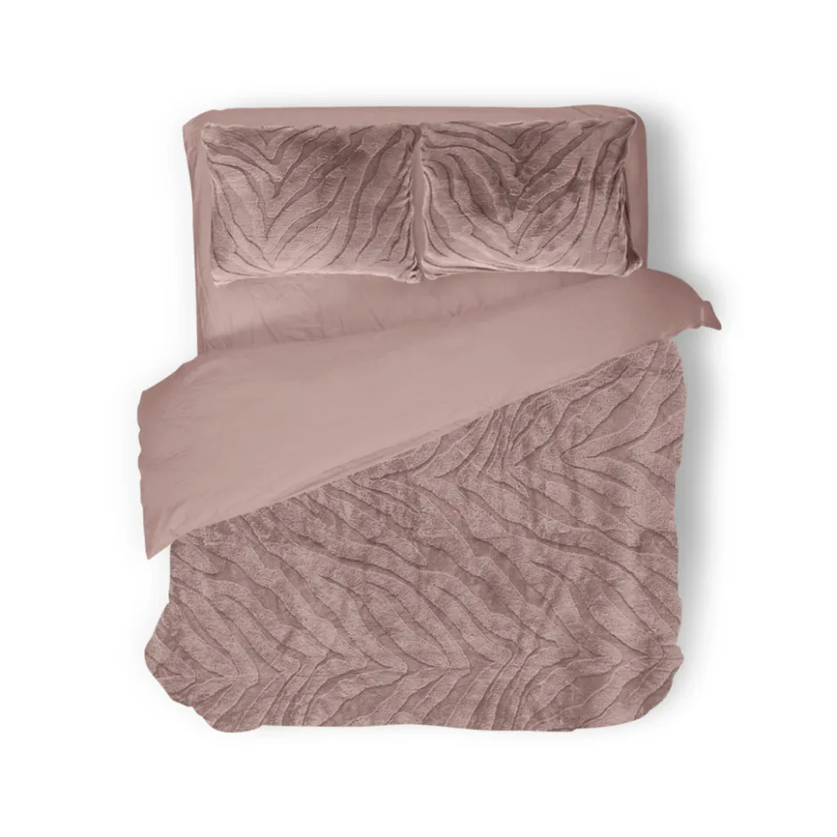Eleganzzz Dekbedovertrek Jacquard Rabbit Fur - pink 240x200/220cm< Slapen