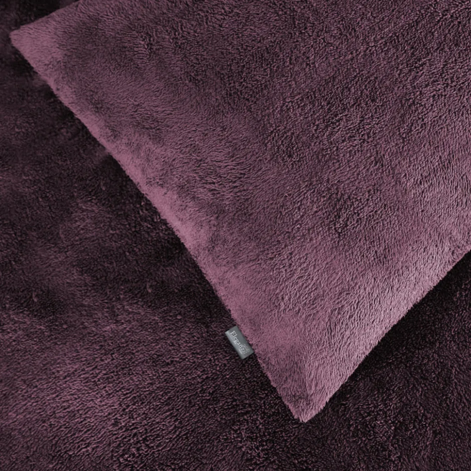 Eleganzzz Dekbedovertrek Teddy Pluche - bordeaux 140x200/220cm< Slapen