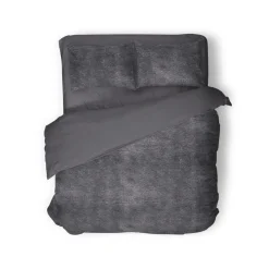 Eleganzzz Dekbedovertrek Flanel Fleece - dark grey 200x200/220cm< Slapen