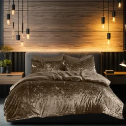 Eleganzzz Dekbedovertrek Crushed Velvet - gold 140x200/220cm| Outlet