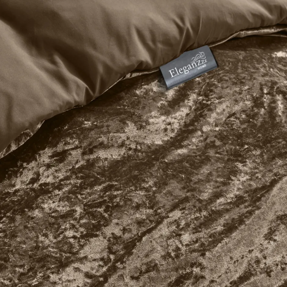 Eleganzzz Dekbedovertrek Crushed Velvet - gold 140x200/220cm| Outlet