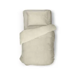 Eleganzzz Dekbedovertrek Teddy Rib Fleece - beige 140x200/220cm< Slapen