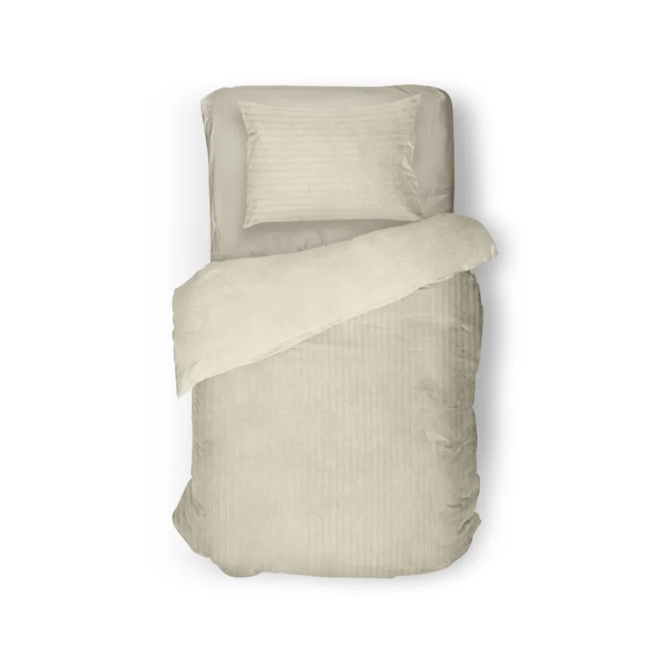 Eleganzzz Dekbedovertrek Teddy Rib Fleece - beige 140x200/220cm< Slapen