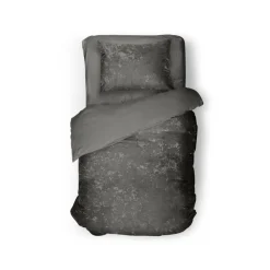 Eleganzzz Dekbedovertrek Crushed Velvet - dark grey 140x200/220cm< Slapen