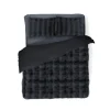 Eleganzzz Dekbedovertrek Bubble Pom Pom Rabbit Fur - dark grey 200x200/220cm< Slapen