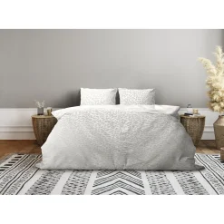 Eleganzzz Dekbedovertrek Micro Mink Leopard - off white 200x200/220cm< Slapen