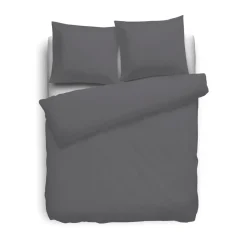 Eleganzzz Dekbedovertrek Flanel Uni - antraciet 200x200/220cm| New