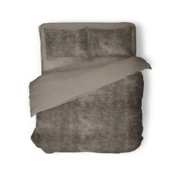 Eleganzzz Dekbedovertrek Flanel Fleece - taupe grey 200x200/220cm< Slapen
