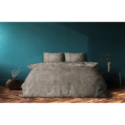 Eleganzzz Dekbedovertrek Flanel Fleece - taupe grey 200x200/220cm< Slapen