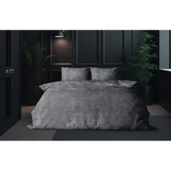 Eleganzzz Dekbedovertrek Flanel Fleece - dark grey 140x200/220cm< Slapen