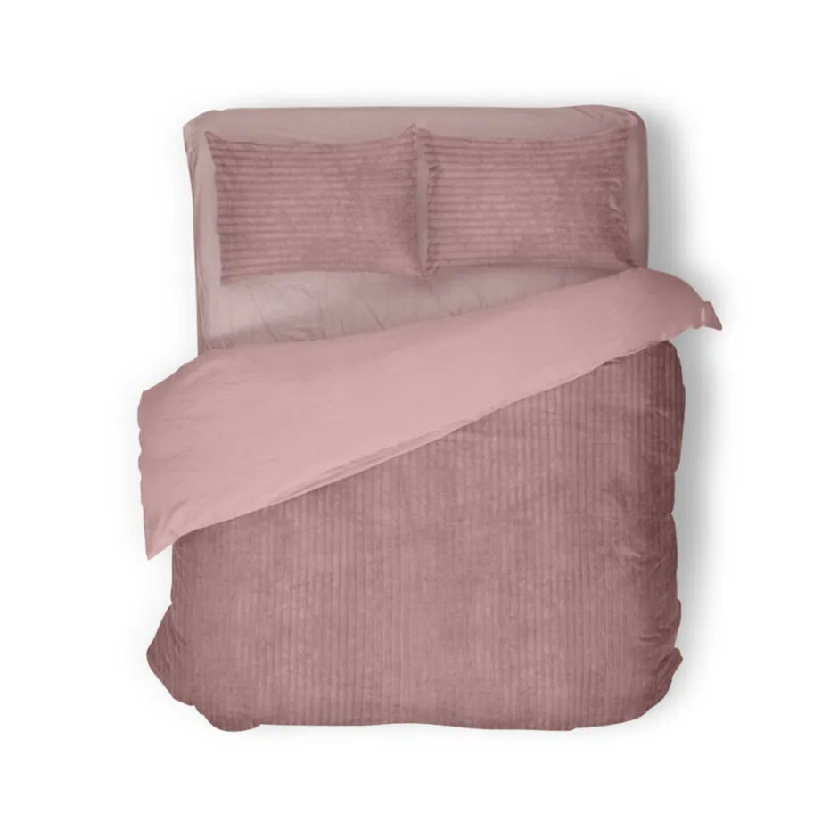Eleganzzz Dekbedovertrek Teddy Rib Fleece - old rose 240x200/220cm< Slapen