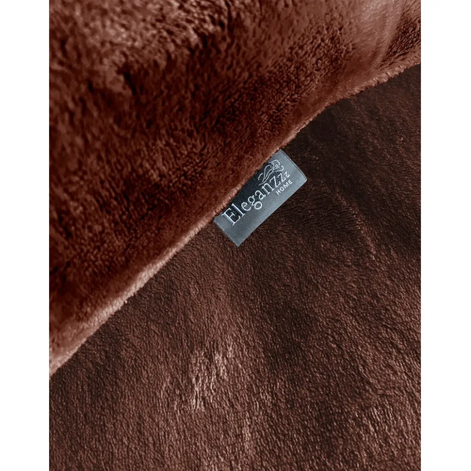 Eleganzzz Dekbedovertrek Flanel Fleece - rose brown 140x200/220cm| Clearance