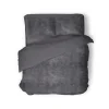 Eleganzzz Dekbedovertrek Flanel Fleece - dark grey 240x200/220cm| Sale