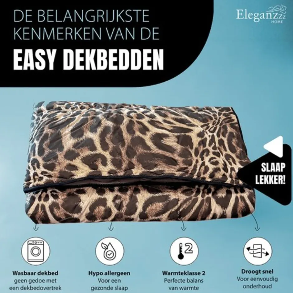 Eleganzzz Eazy Dekbed Zonder Overtrek Microvezel - leopard 240x200| Hot