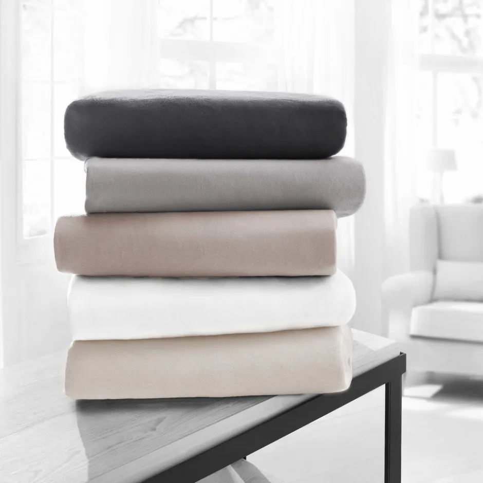 Eleganzzz Hoeslaken Flanel 35cm Hoekhoogte - licht grijs 160x200cm| Outlet