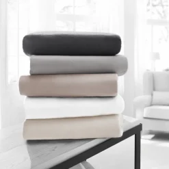 Eleganzzz Hoeslaken Flanel 35cm Hoekhoogte - antraciet 90x200cm< Slapen