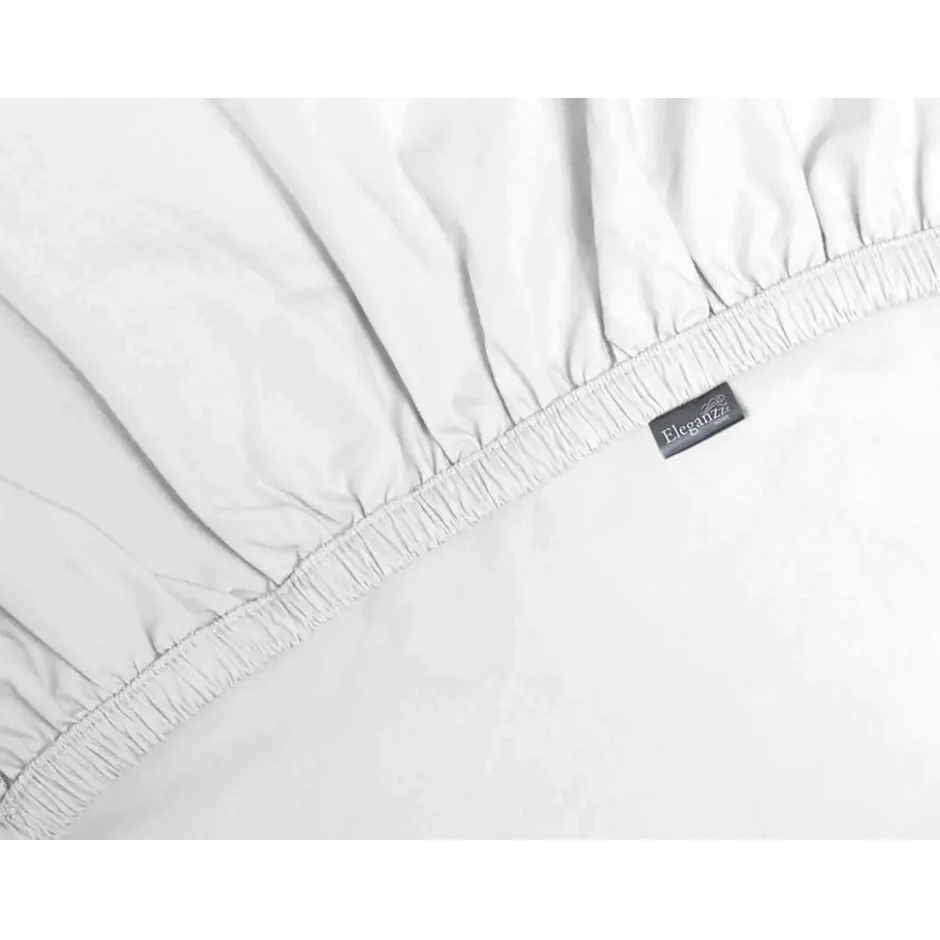 Eleganzzz Hoeslaken Katoen Perkal 35cm Hoekhoogte - wit 140x200cm< Slapen