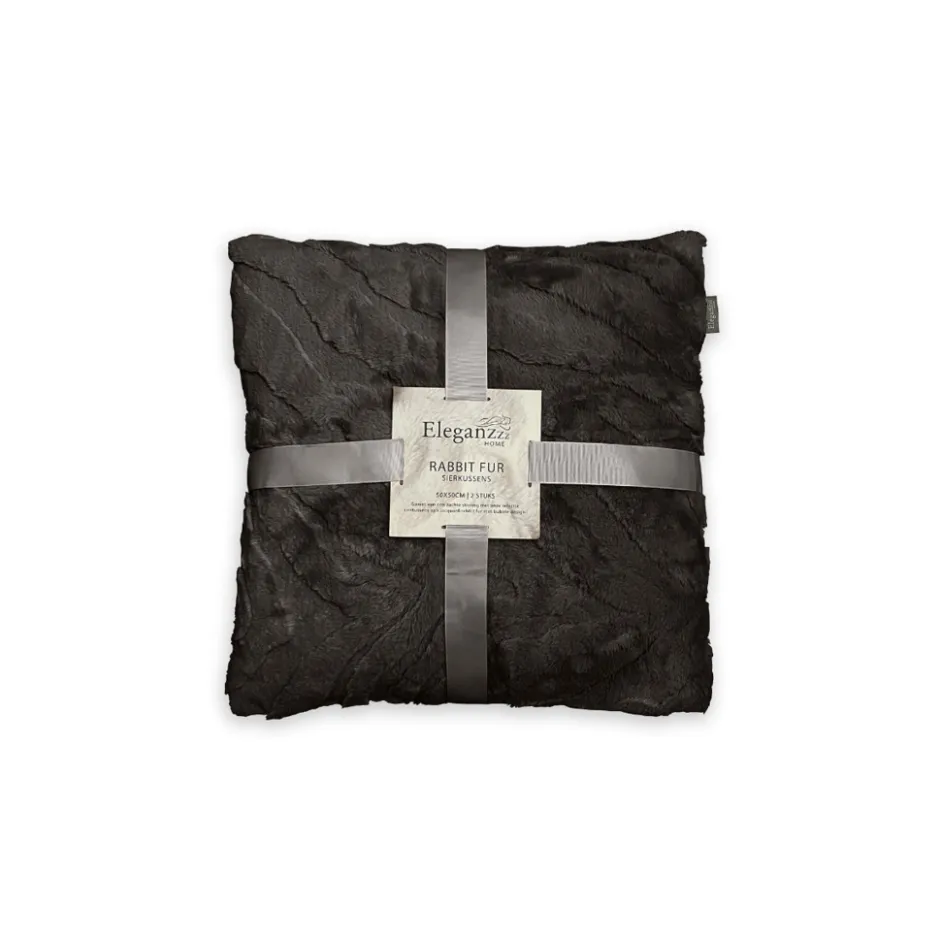 Eleganzzz Jacquard Rabbit Fur Sierkussens Hoofdkussen< Woonaccessoires