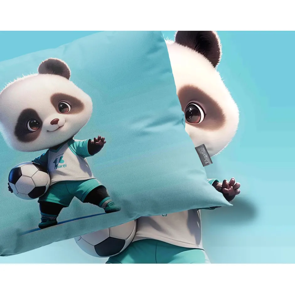 Eleganzzz Kinder Dekbedovertrek Micropercal Panda Power - blue 140x220/240cm| Best