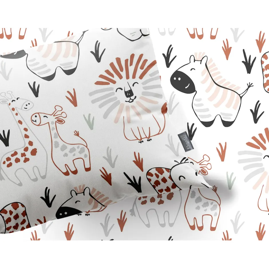 Eleganzzz Kinder Dekbedovertrek Micropercal Animal Crackers - white 140x220/240cm< Slapen