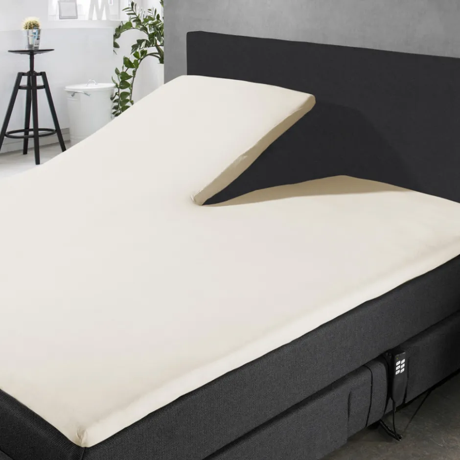 Eleganzzz Splittopper Hoeslaken Perkal Katoen - ivoor 160x200cm| Best