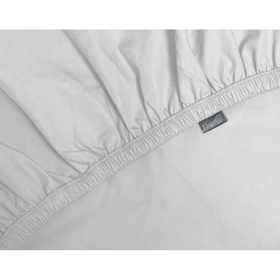 Eleganzzz Splittopper Hoeslaken Perkal Katoen - licht grijs 180x200cm| Online