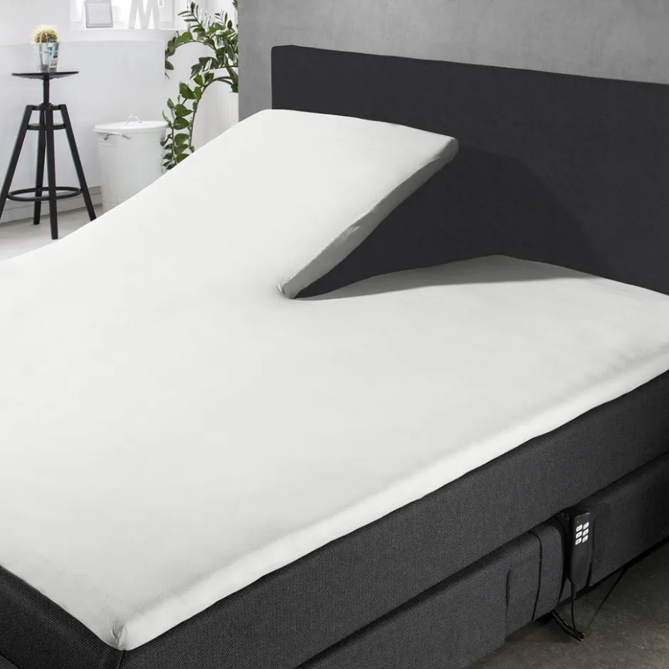 Eleganzzz Splittopper Hoeslaken Jersey Katoen Stretch - wit 180x200cm< Slapen