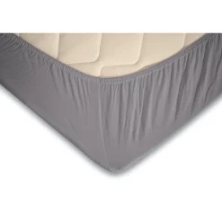 Eleganzzz Topper Hoeslaken Jersey Katoen Stretch - licht grijs 90x210/220 - 100x200< Slapen