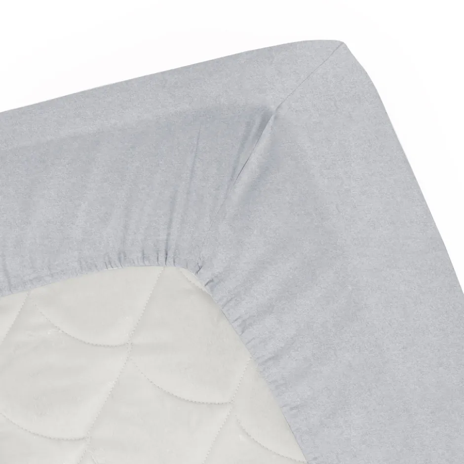 Eleganzzz Topper Hoeslaken Flanel - licht grijs 180x210/220cm| Outlet