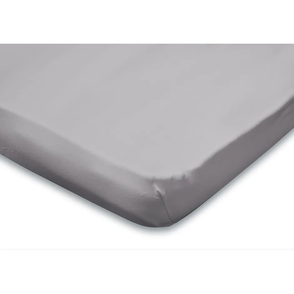 Eleganzzz Topper Hoeslaken Jersey Katoen Stretch - licht grijs 120/130/140x200cm< Slapen