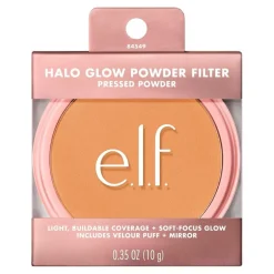 e.l.f. Halo Glow Powder Filter Tan Warm Pressed Powder|ELF Hot