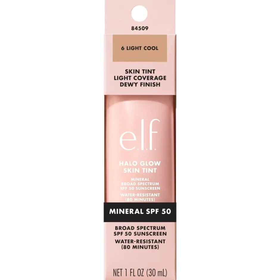 ELF e.l.f. Halo Glow SPF50 6 Light Cool Skin Tint< Foundation